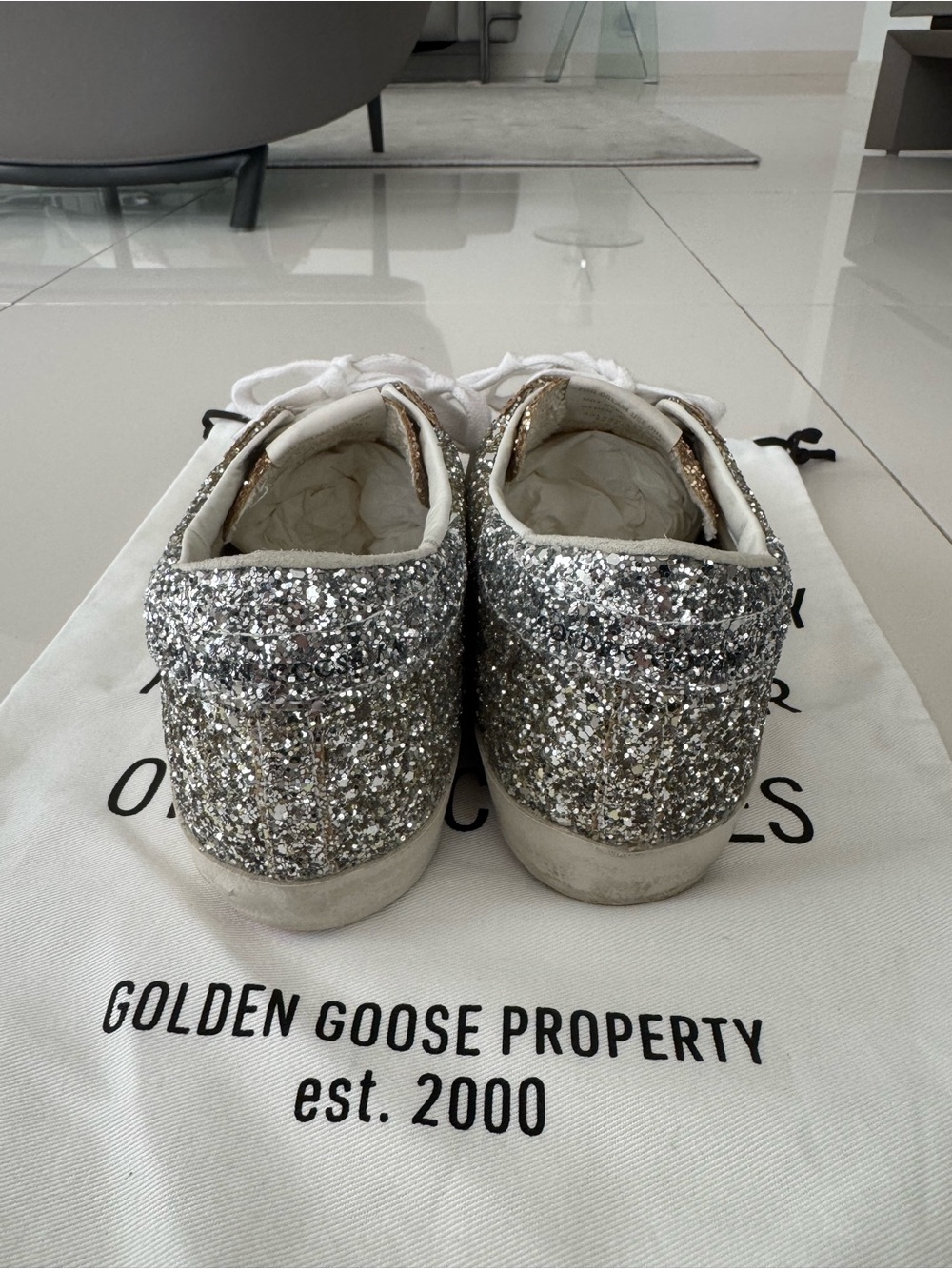 Golden Goose Superstar Bicolor Glitter Sneakers - Picture 5 of 9